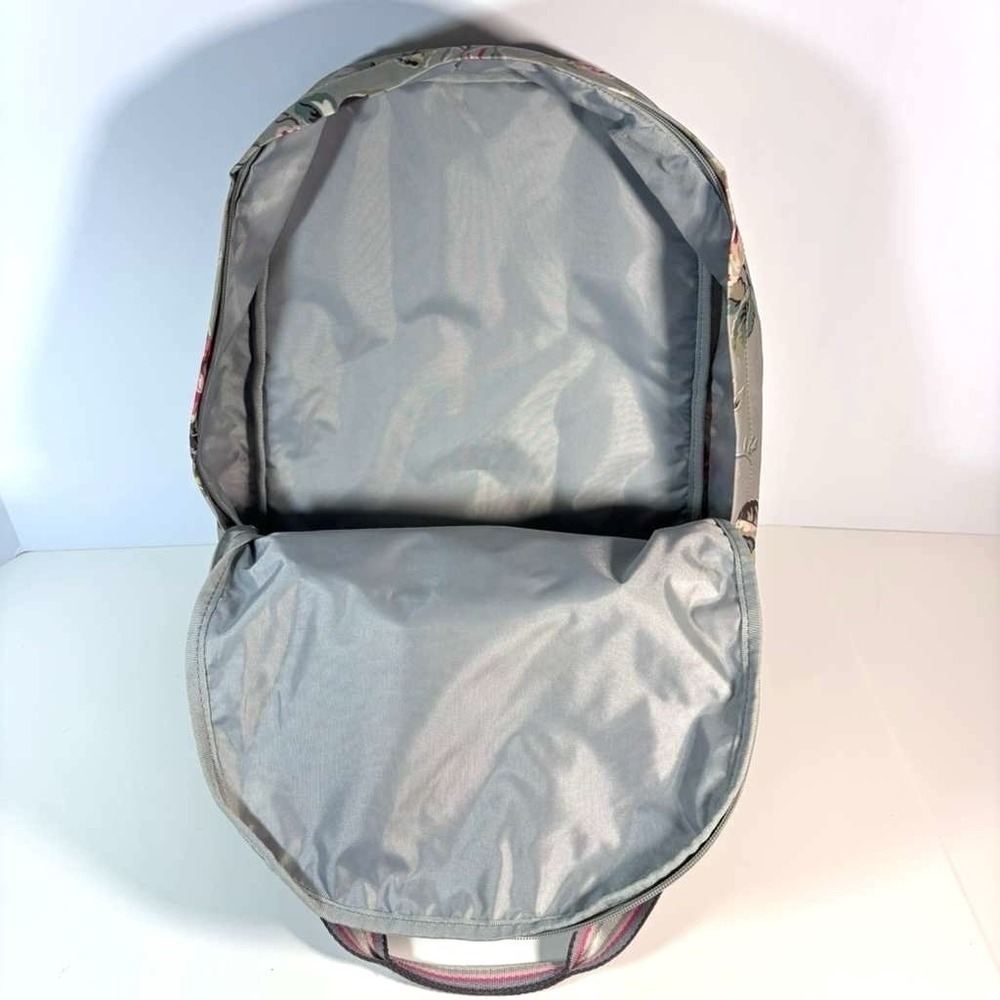 Cath Kidston Anemone Multi Pocket Backpack W/13" Travel Bag Rose Print Gray Pink - Picture 9 of 9